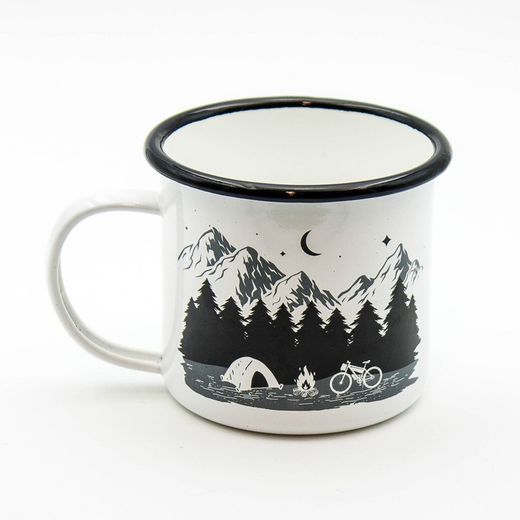 Enamel Bike Packing Mug 350ml White