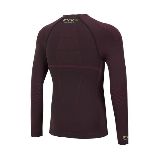FYKE camiseta termica Burdeos/lima unisex