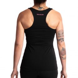 HANKER Camiseta Sin Mangas JADAM Mujer Negra Logo Rosa