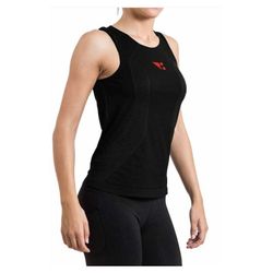 HANKER Camiseta Sin Mangas ALAYA NEGRA Logo ROJO