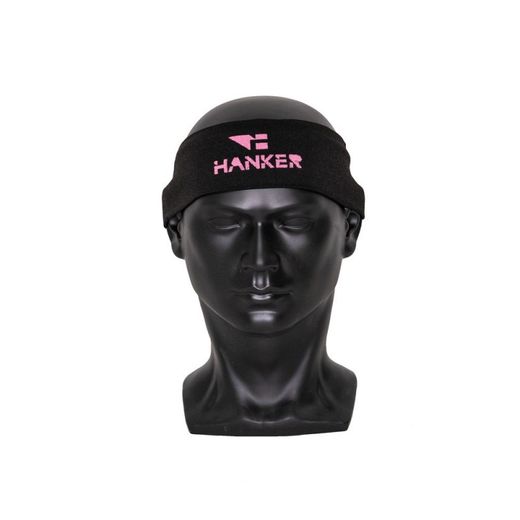 Hanker Cinta para el pelo pequeña MOUNA Negro logo Rosa