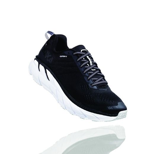 HOKA CLIFTON 6 BLACK/WHITE