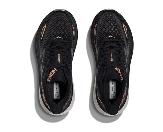 Hoka Clifton 9 Mujer Black / Rose Gold