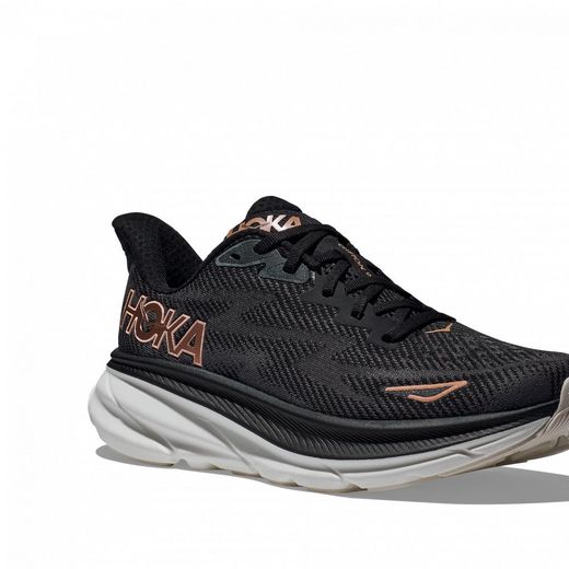 Hoka Clifton 9 Mujer Black / Rose Gold