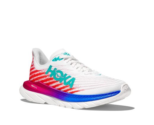 Hoka MACH 5  Mujer WHITE/FLAME