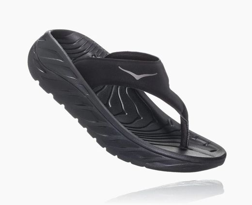 HOKA mujer ORA RECOVERY FLIP BLACK / DARK GULL GRAY