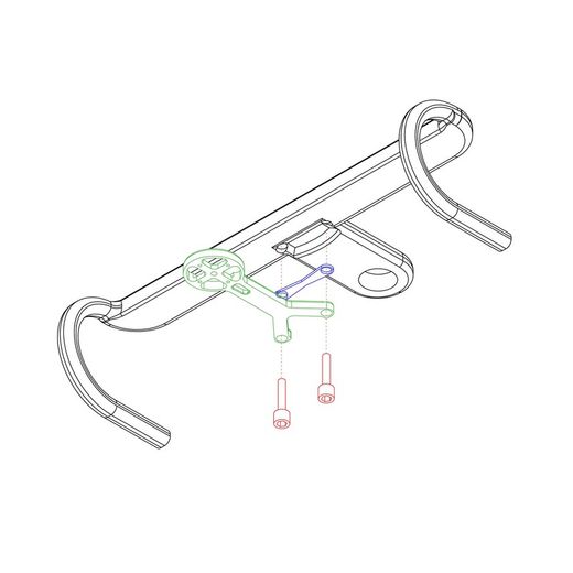 JRC Underbar Mount for Cannondale Knot Handlebar | Wahoo |  Blue
