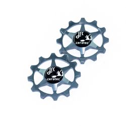 Narrow Wide 12t Ceramic Jockey Wheels Gunmetal