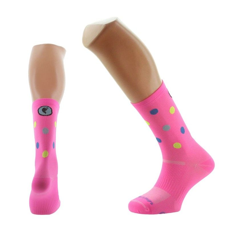 Pimiento Negro Calcetín running caña alta AMOR OBSOLETO color Rosa flúor LXL