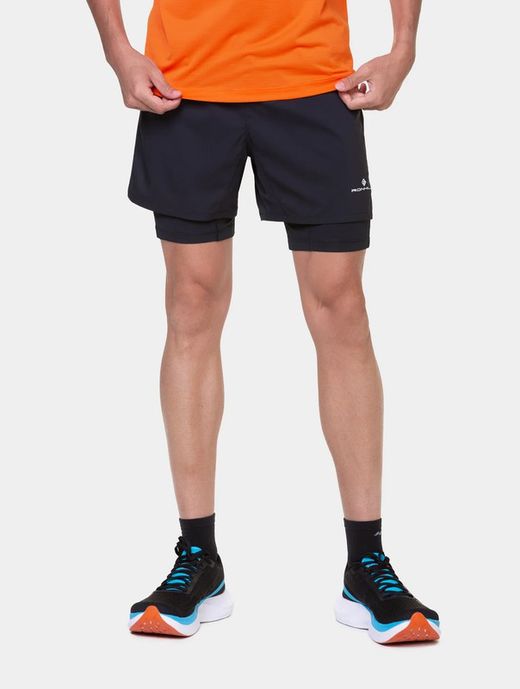 RONHILL Men's Tech Twin 5" Short All Black