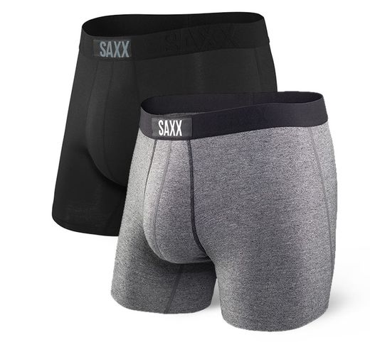 SAXX VIBE BOXER BRIEF 2PK BLACK/GREY