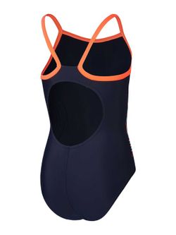 Speedo Girls Plastisol Placement Thinstrap Muscleback True Navy/Siren Red/Picton