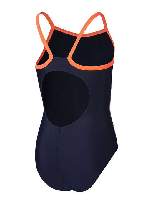 Speedo Girls Plastisol Placement Thinstrap Muscleback True Navy/Siren Red/Picton