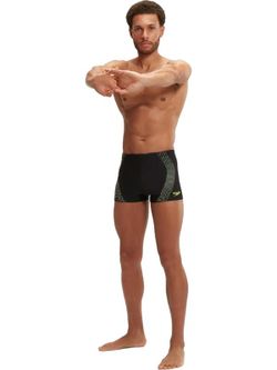 Speedo Mens Duo Logo Print Aquashort Black/Lemon Drizzle/Curious Blue