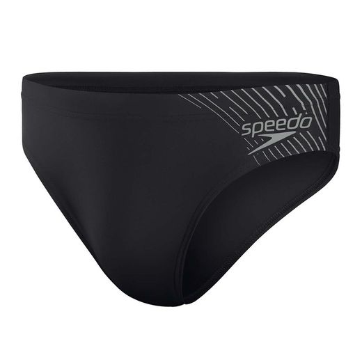 Speedo Mens Medley Logo 7cm Brief Black/Usa Charcoal