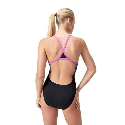 Speedo Placement Digital Turnback Black/Kiki Pink/Picton Blue