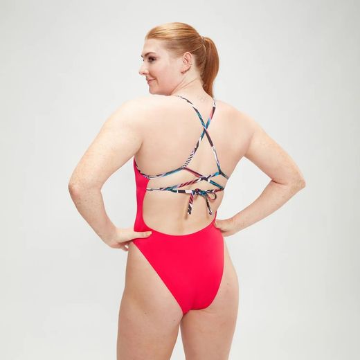 SPEEDO Solid Lattice Tie-Back Rojo