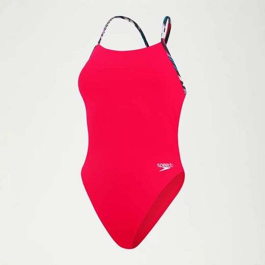 SPEEDO Solid Lattice Tie-Back Rojo