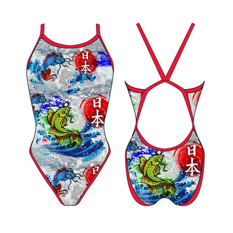 TURBO bañador natacion mujer japan vibes (revolution)pr Blanco — Tri For Fun