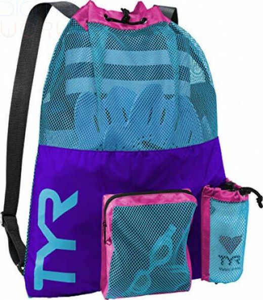 BOLSA DE NATACION TYR VIOLETA, AZUL, ROSA